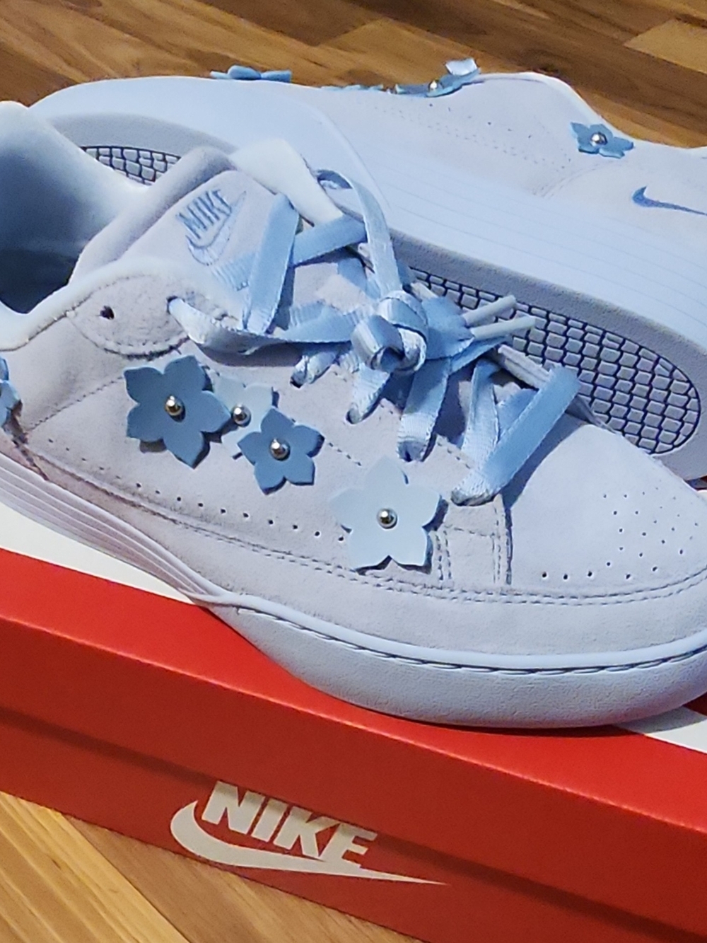 7.5w Nike Centre SE Florette SD Women's Blue Suede NEW w box Exlusive Edition